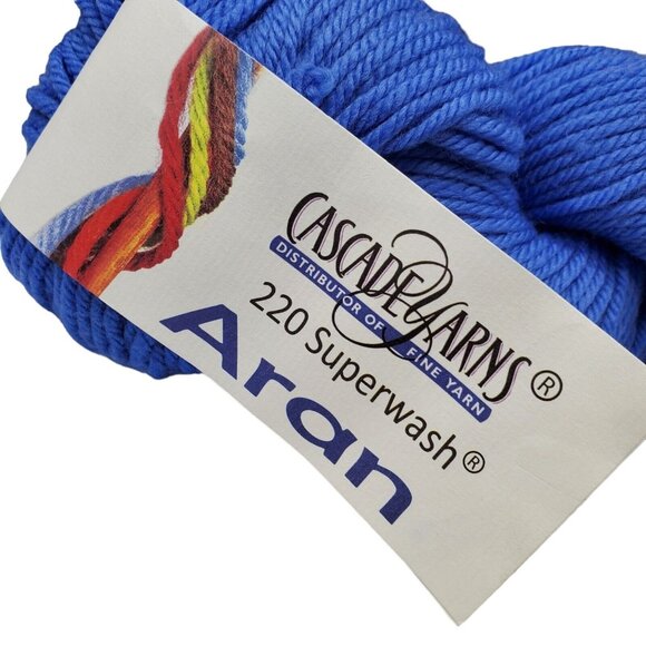 cascade yarns aran 220 superwash merino wool 2 skeins Blue 845 Yarn - Picture 5 of 10